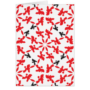 Poodle Pattern red