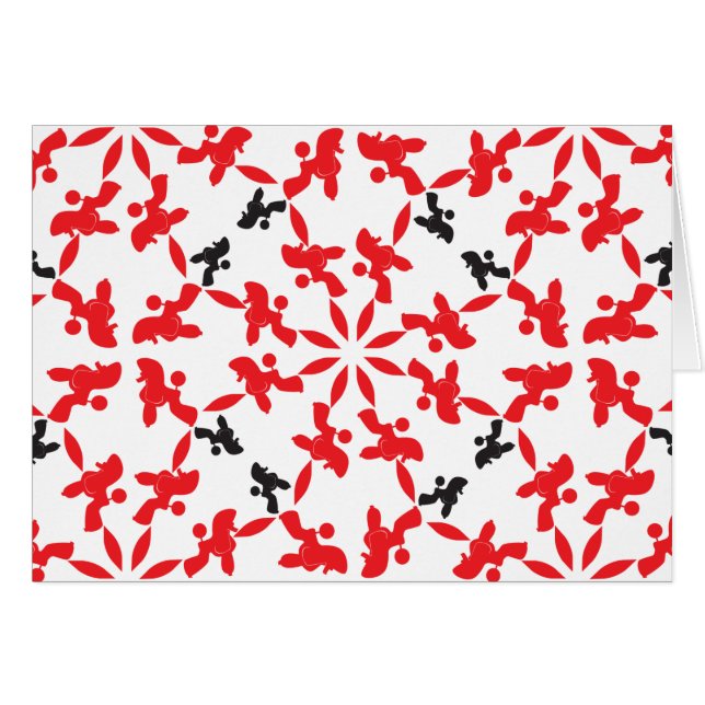 Poodle Pattern red (Front Horizontal)