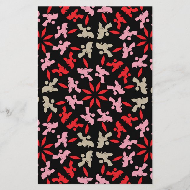 Poodle Patternd Stationery (Front)