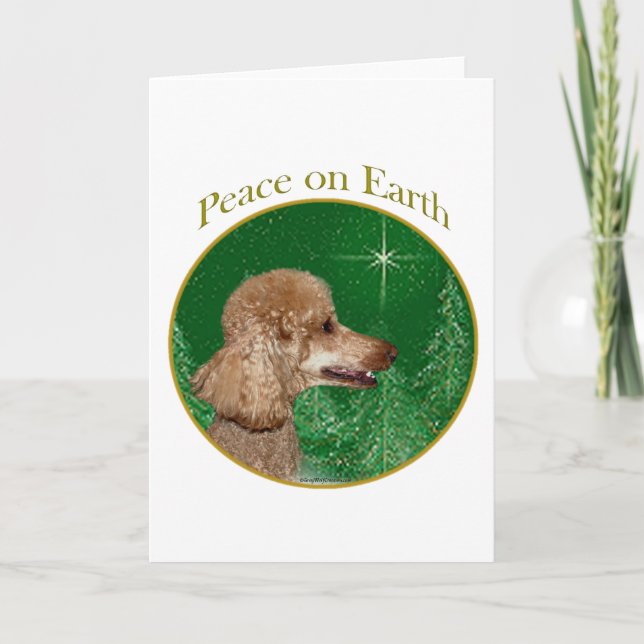 Poodle Peace Holiday Card (Front)