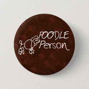 Poodle Person 2 Inch Round Button