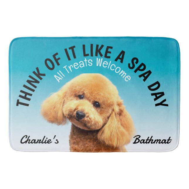 Poodle Personalized Dog Lover Bath Mat (Front)