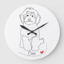 Poodle Pet Line Art with Name