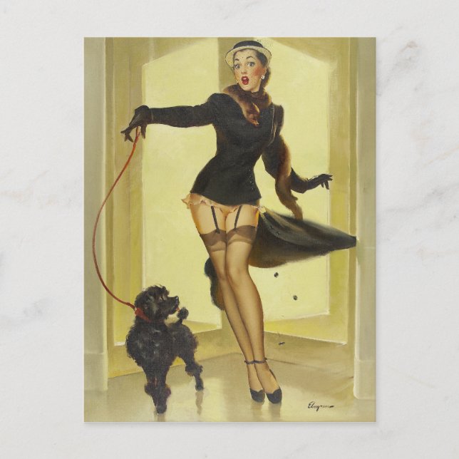 Poodle Pin Up Postcard (Front)
