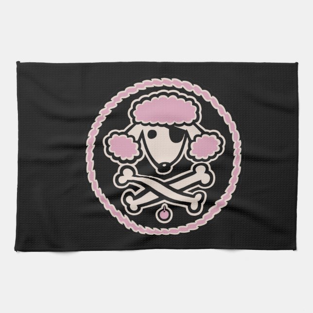 Poodle Pirate 1cl Kitchen Towel (Horizontal)
