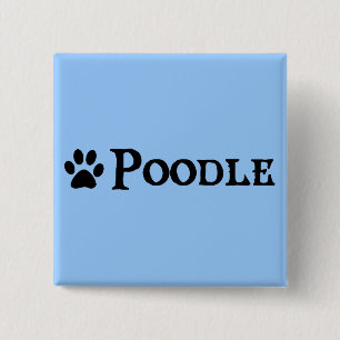 Poodle (pirate style w/ pawprint) 2 inch square button