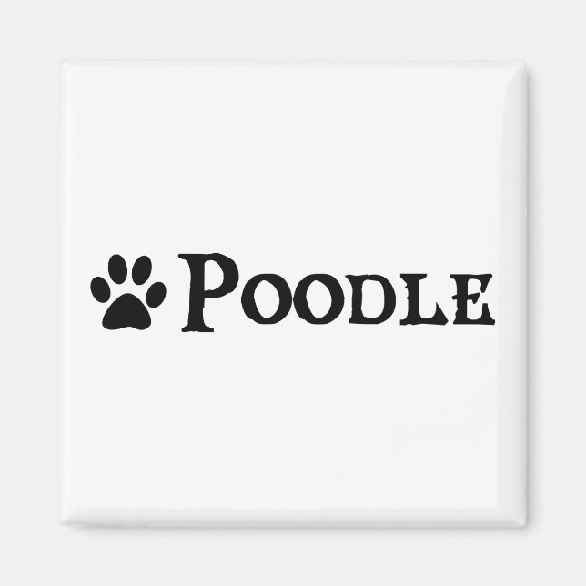 Poodle (pirate style w/ pawprint) magnet (Front)