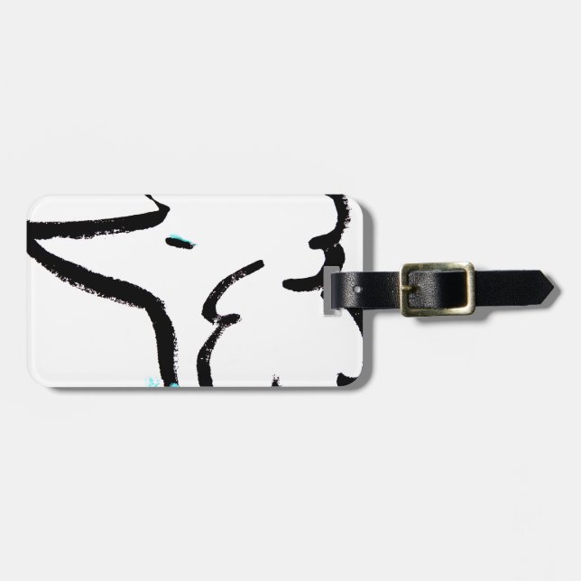 Poodle Portrait Luggage Tag (Front Horizontal)