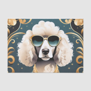 Poodle Portrait With Sunglasses Tissue Paper