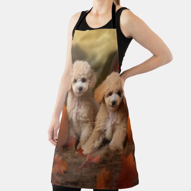 Poodle Puppy Autumn Delight Pumpkin Apron (Insitu)