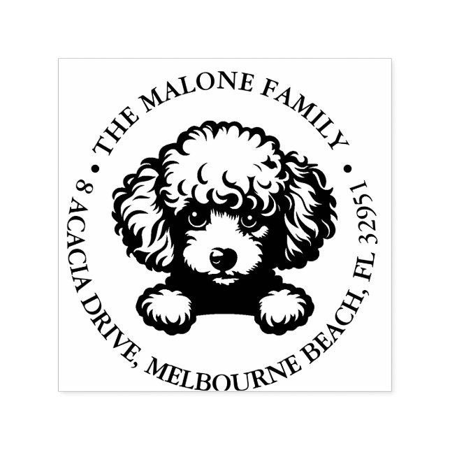 Poodle Puppy Personalized Theme  Self-inking Stamp (Design)