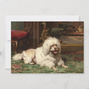 Poodle Resting on the Hearth   French School