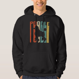 Poodle Retro 1970 s Dog Silhouette Cracked Hoodie