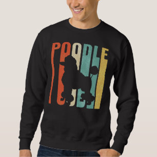 Poodle Retro 1970  s Dog Silhouette Cracked     Sweatshirt