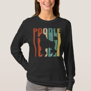Poodle Retro 1970 s Dog Silhouette Cracked T-Shirt