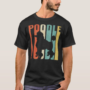 Poodle Retro 1970 S Dog Silhouette Cracked T-Shirt