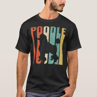 Poodle Retro 1970 s Dog Silhouette Cracked T-Shirt