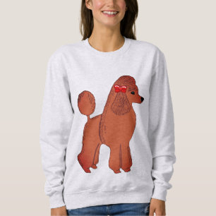 Poodle rouge avec Sweatshirt de Bow