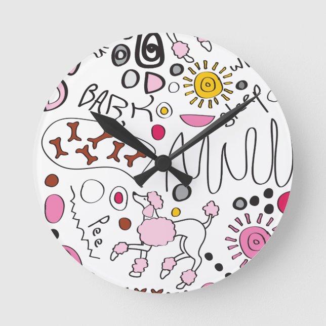 POODLE ROUND CLOCK (Front)