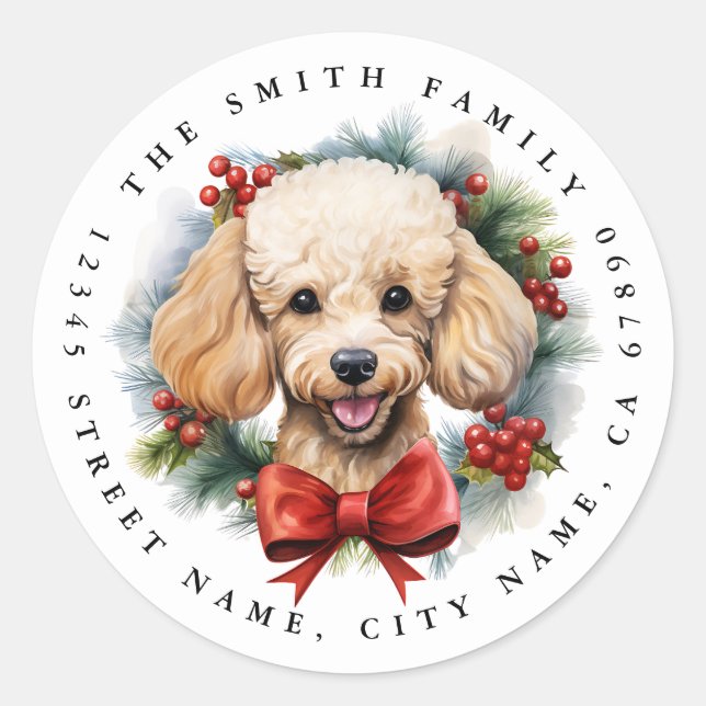 Poodle Round Stickers (Front)