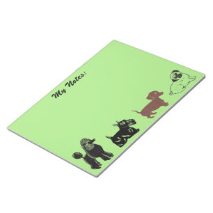 Poodle, Scottie, Dachshund, and Pug Notepad