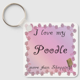 Poodle Shopping Keychain
