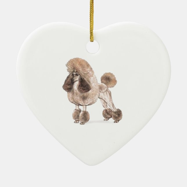 Poodle -- Show Coat Ceramic Ornament (Back)