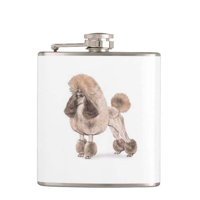Poodle -- Show Coat Hip Flask (Front)