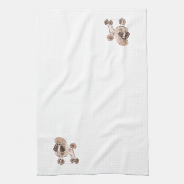 Poodle -- Show Coat Kitchen Towel (Vertical)