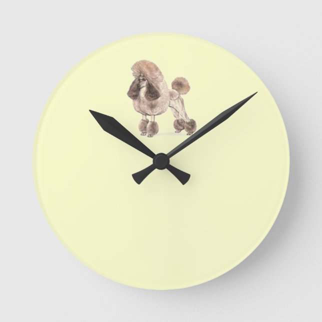 Poodle -- Show Coat Round Clock (Front)