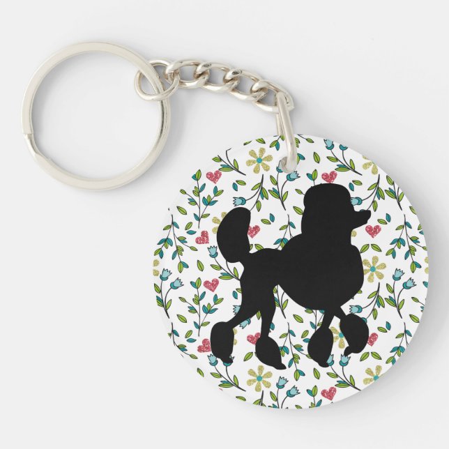 Poodle Silhouette  Keychain (Front)