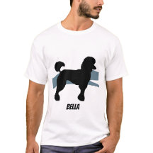 Poodle Silhouette on Blue splash T-shirt
