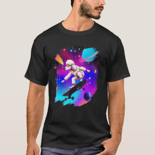 Poodle Skateboarding in Outer Space Retro Vintage T-Shirt