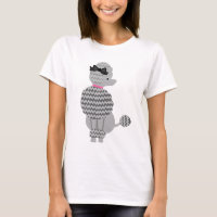 Poodle Skirt Retro Grey Sitting 50s Dog