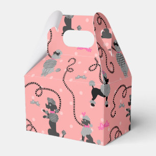 Poodle Skirt Retro Pink and Black 50s Pattern Favor Box