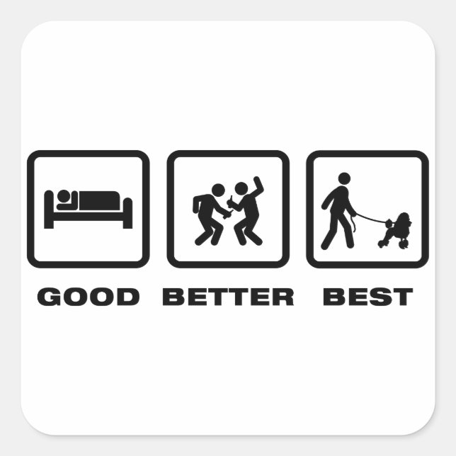 Poodle Square Sticker (Front)