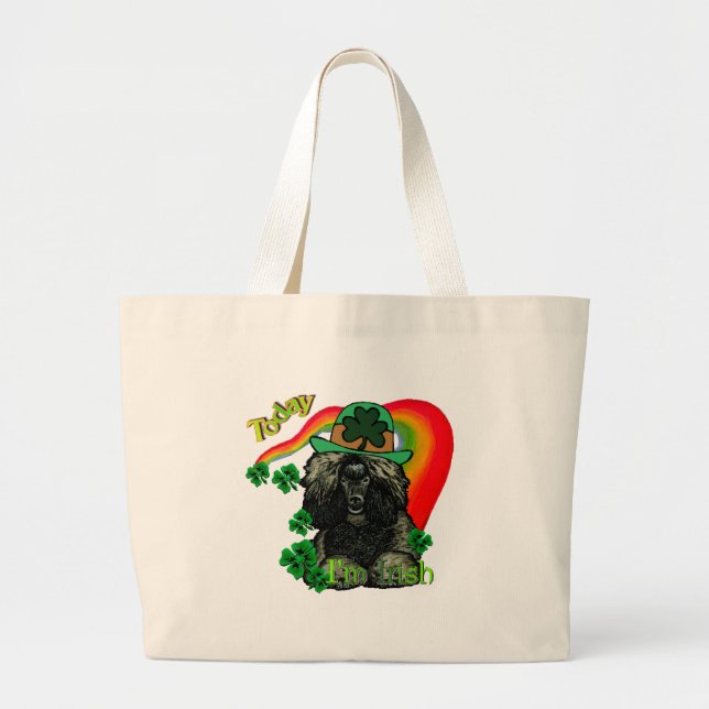 Poodle St Patricks Day Large Tote Bag (Front)