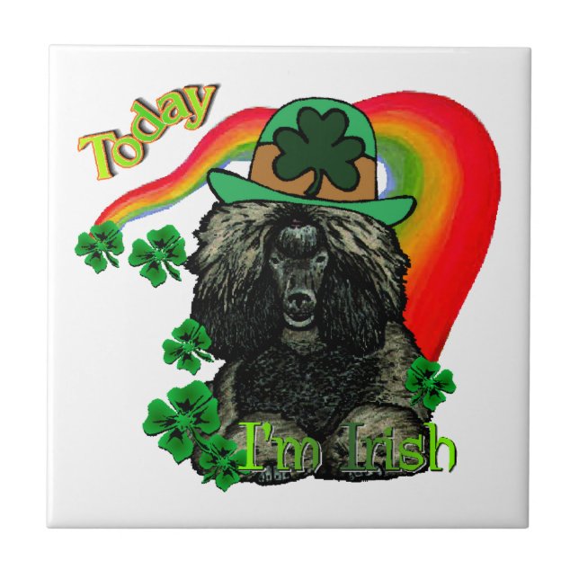 Poodle St Patricks Day Tile (Front)