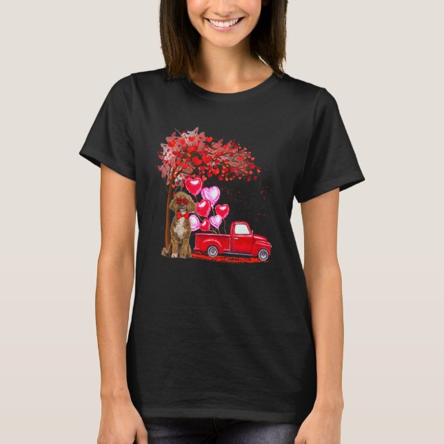 Poodle Sunglasses Hearts Tree Pickup Truck Dog  Co T-Shirt (Front)