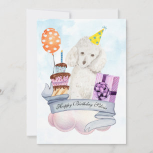 Poodle sur un nuage Bonne carte d'anniversaire