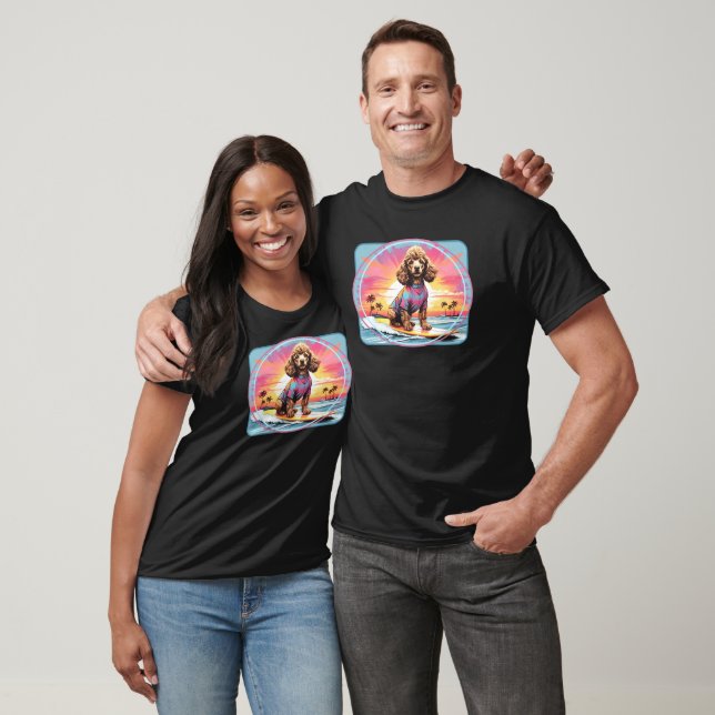 Poodle Surfing Dog T-Shirt (Unisex)