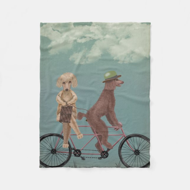Poodle Tandem Fleece Blanket (Front)