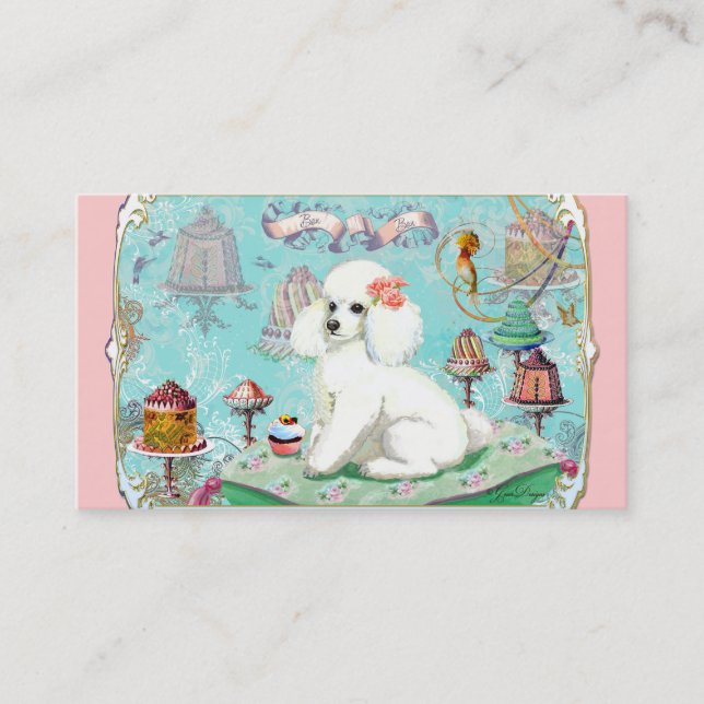 Poodle Tea Party Business Card (Front)