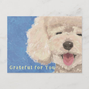 Poodle Thank You Card Grateful for You Cute Dog