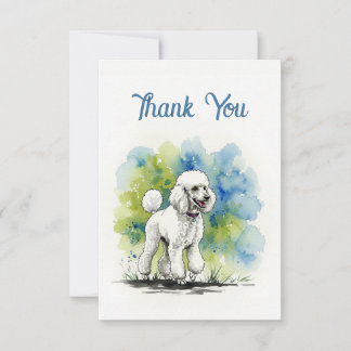 Poodle Thank You Note Card