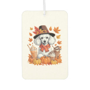 Poodle Thanksgiving Drinks Coffee Fall Leaves Pump Air Freshener