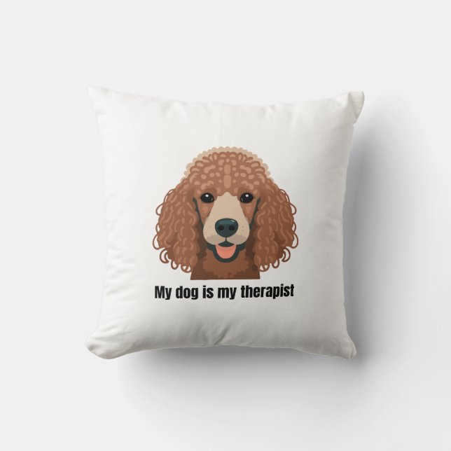 Poodle Throw Pillow (Front)