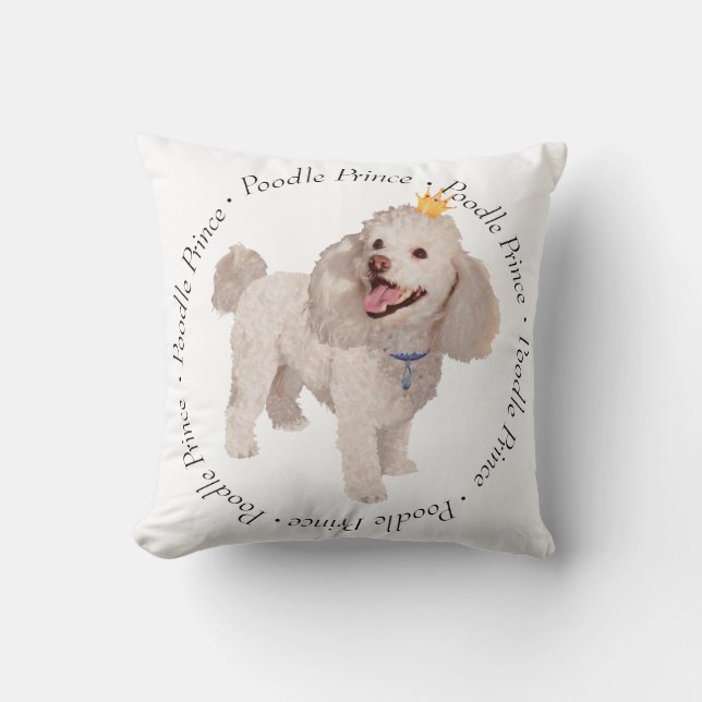 Poodle Throw Pillow (Front)