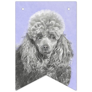 Poodle (Toy, Miniature) Painting Original Dog Art Bunting Flags