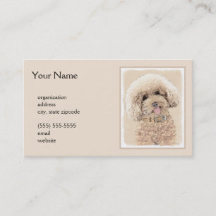 Poodle (Toy, Miniature) Painting Original Dog Art Business Card
